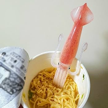Amazon.co.jp: イカ型フォーク ヌードルフォーク カップ麺用